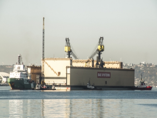 BAE Systems receives new dry dock at San Diego shipyard